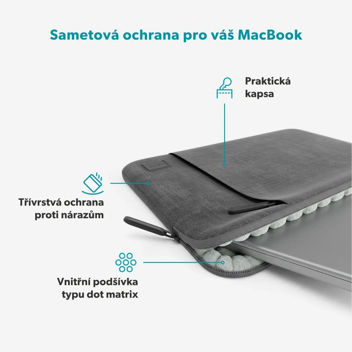 Epico CushionGuard Sleeve pouzdro MacBook Pro 14"/Air 13" tmavě modré